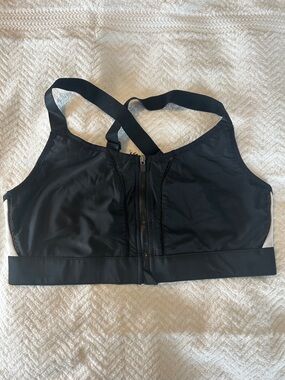 Fabletics Black Front-Zip Sports Bra - Women Intimates & Sleepwear Size XL